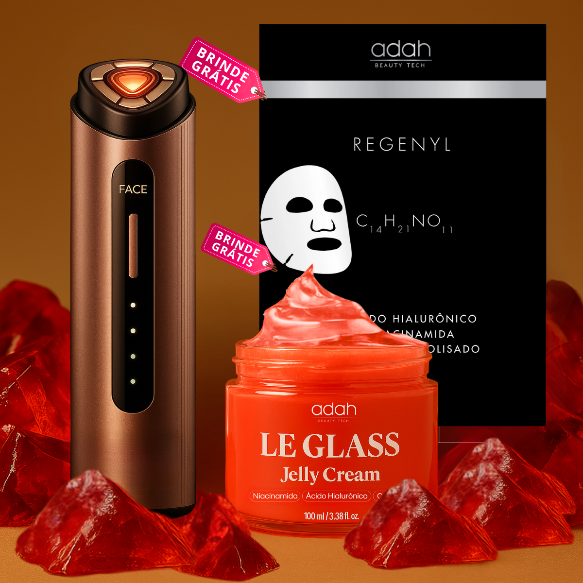 RF Booster™ + 6 BRINDES GRÁTIS: 5 Masks + 1 Jelly Cream