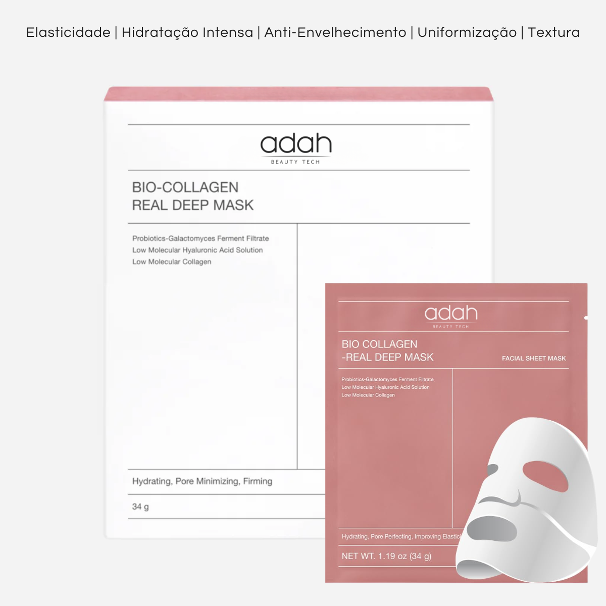 Bio Collagen Real Deep Mask • Firmeza e hidratação profunda com colágeno e ácido hialurônico